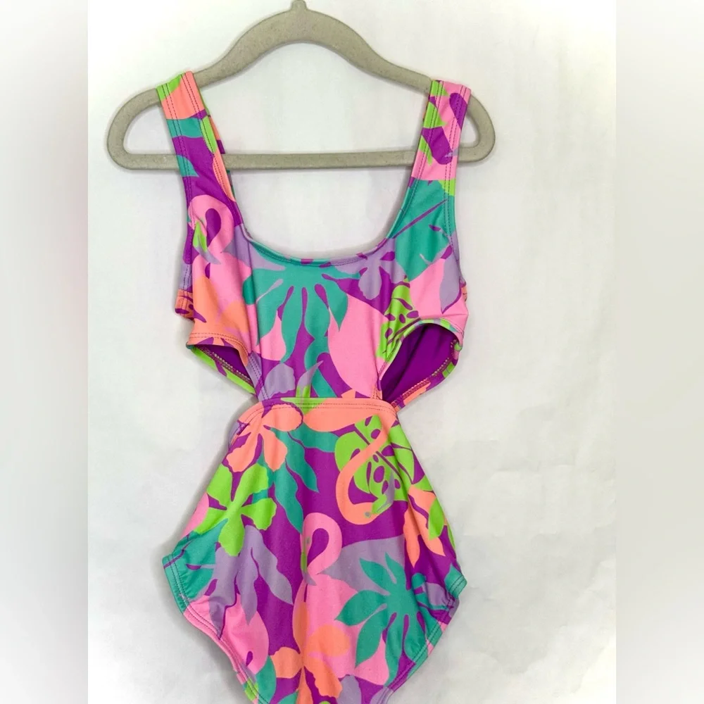 Tropical Flamingo One Piece Swimsuit - Picture 8 of 14